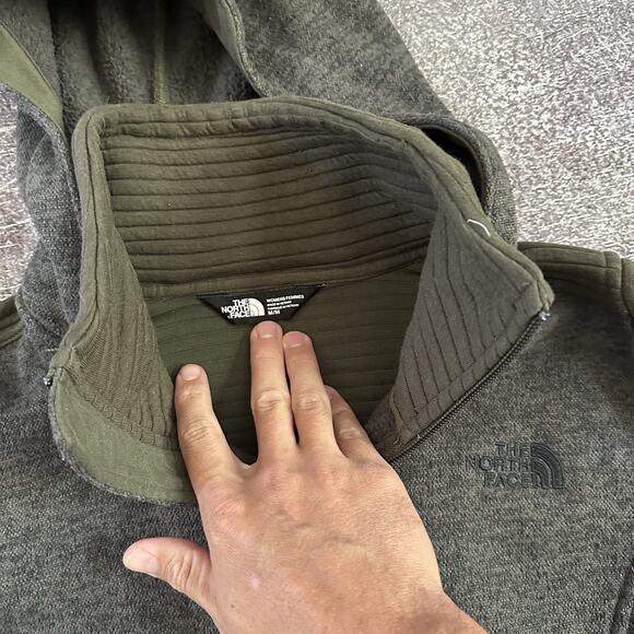 Women's The North Face Moss Green Canyonlands Hoodie Zip Up Fleece Jacket Sz M - Picture 3 of 5